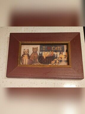 "I Love Cats" Folk Art by Linda Spivey